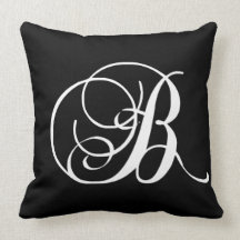 Coussin blanc noir du monogramme B