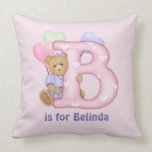 Coussin de monogramme de la lettre B d'ours de nou