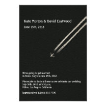 Coutume de mariage de destination d'avion de haute cartons d'invitation