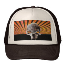 Coutume orange de chapeau de Soleil Levant de crân Casquette De Camionneur