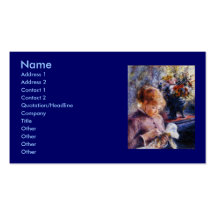 Couture de la jeune femme de Renoir Cartes De Visite Personnelles