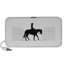 Cow-girl sur le cheval haut-parleur notebook