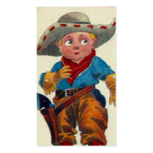 Cowboy vintage d'enfant modèles de cartes de visite