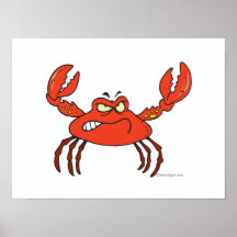 crabe rouge désagréable fâché drôle posters