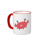 Crabe rouge heureux mignon tasse