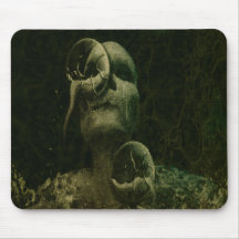 crâne 1water (vert) tapis de souris