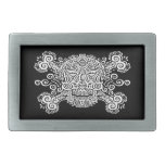 Crâne antique de sucre boucles de ceinture rectangulaires