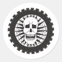 Crâne Autocollant Rond