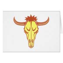 Crâne de taureau bull skull cartes de vœux