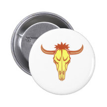 Crâne de taureau bull skull pin's avec agrafe