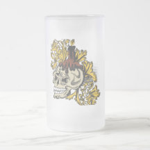 Crâne d'or de feuille tasse à café