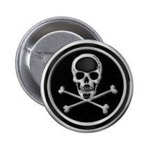 CRÂNE ET OS CROISÉS DE CHROME PIN'S
