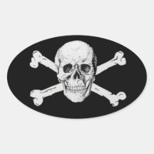 Crâne et os croisés de pirate adhésif