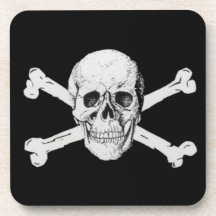 Crâne et os croisés de pirate dessous-de-verre
