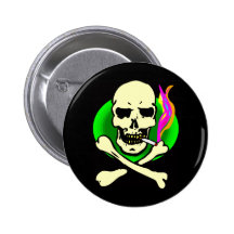 Crâne et os de style de magasin principal badge avec épingle
