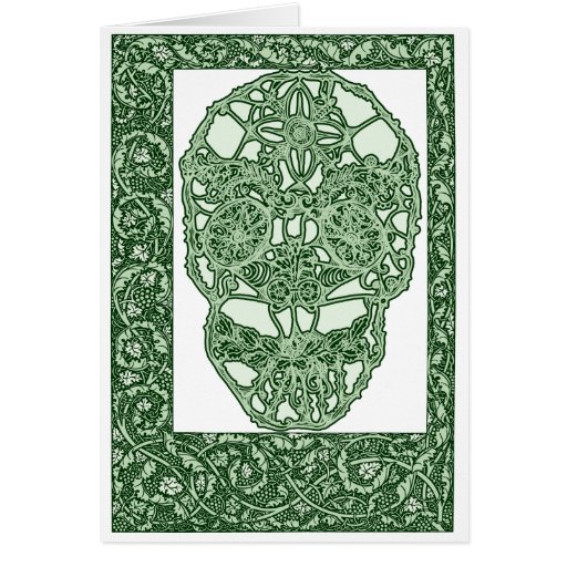 Crâne Green Day de Nouveau d'art des morts Carte De Vœux