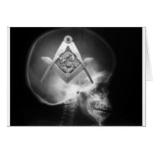 Crâne maçonnique d'alien de rayon X Cartes De Vœux