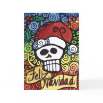 Crâne mexicain Père Noël de sucre de Feliz Navidad