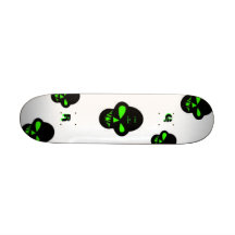 Crâne noir et vert skateboard customisable