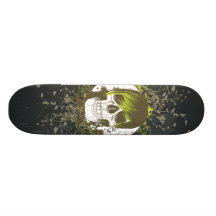 Crâne punk vert skateboards customisés