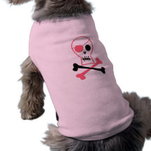 Crâne rose et os croisés de pirate manteaux pour chien