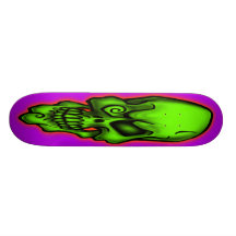 crâne vert planches à roulettes customisées