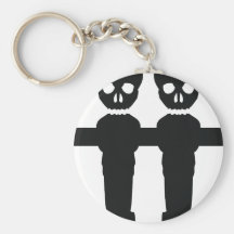 crânes noirs du football de table porte-clefs