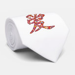 Cravate chinoise de fleurs de calligraphie d'AMOUR