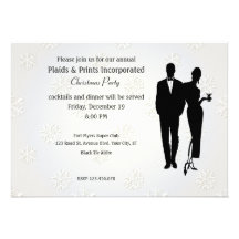 Cravate noire de fête de Noël d'entreprise Invitations Personnalisées