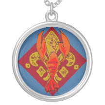 Crawfish Fleur De Lis Collier