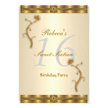 Crème de fête d'anniversaire du sweet sixteen 16 invitations personnalisables