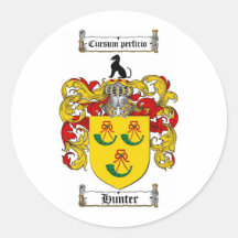 CREST VAN DE FAMILIE VAN DE JAGER - HET WAPENSCHIL RONDE STICKER
