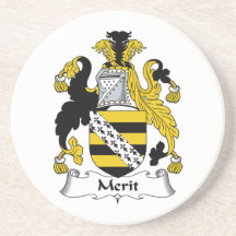 Crête de famille de mérite dessous de verres