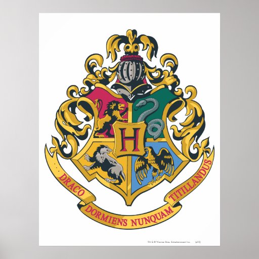Crête de Hogwarts polychrome Affiche