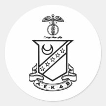 Crête de sigma de Kappa - noire et blanche Autocollants Ronds