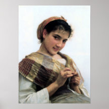 Crochet d'Au de Bouguereau - de Jeune Fille Posters