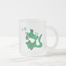 crocodile de soufflement de bulles tasse à café