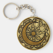 Croissant de lune de zodiaque porte-clés