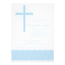 Croix élégante de baptême du baptême | de dentelle invitations