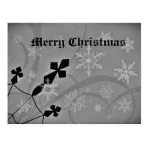 Croix et flocons de neige gothiques de Noël Cartes Postales