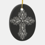 Croix gothique de crâne décoration pour sapin de noël