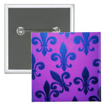 Crooked Fleur De Lis violet badges publicitaires