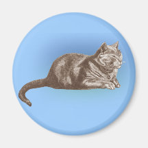 Croquis de chat aimant pour réfrigérateur