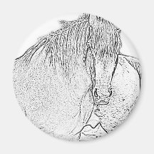 Croquis de cheval aimants pour réfrigérateur
