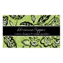 CRU 311-LIME FLORAL CARTE DE VISITE