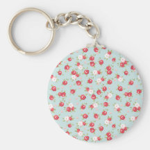Cru floral de roses chics minables porte-clés