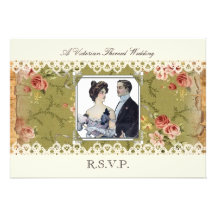 Cru victorien R.S.V.P. de mariage Invitations Personnalisées
