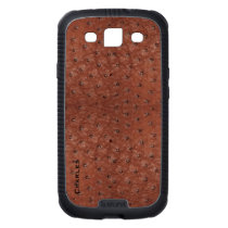 Cuir beau de peau d'autruche de Faux de Brown coque skinit