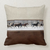 Cuir, toile, et coussin d'accent de décorateur de  oreillers american