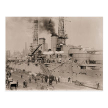 cuirassé vintage USS NEW YORK de photo chargeant 1 Carte Postale